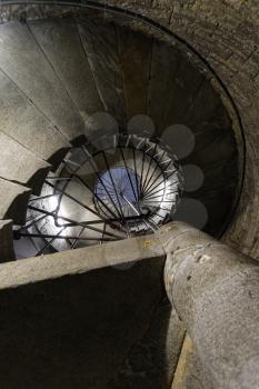 Spiral staircase inside of the Cathedral.