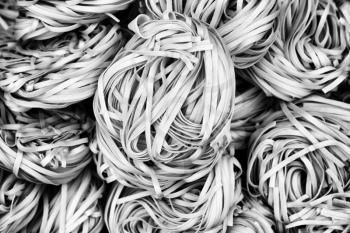 Oriental hand-drawn noodles in Black and White.