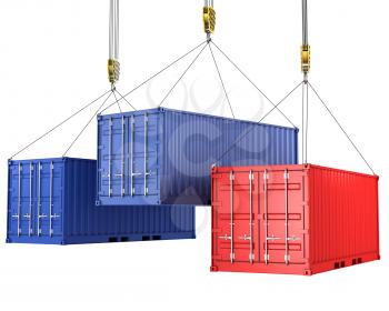 Royalty Free Clipart Image of Freight Containers