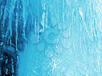 closeup of natural blue ice