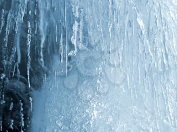 closeup of blue ice background 