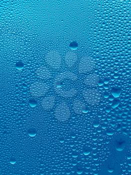 texture of natural water drops on glass