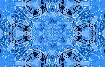 Blue abstract untidy pattern with scrawl and curl