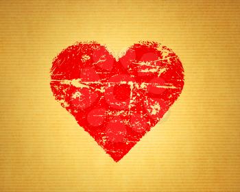 Vintage paper texture with abstract red heart