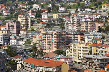 View of Sanremo (San Remo) on Italian Riviera, Provincia di Imperia, Liguria, Italy