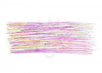 Abstract colorful lines pattern background on white, hand draw