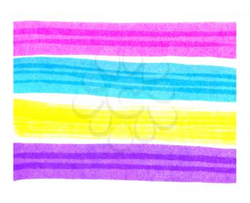 Set of bright colorful elements for design in the form of stripes on white background