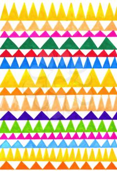 Abstract colorful triangles pattern on white background