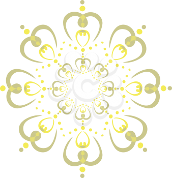 Royalty Free Clipart Image of a Green and Yellow Design