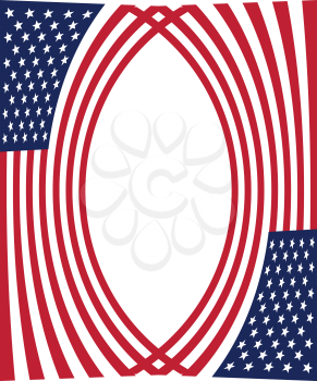 Royalty Free Clipart Image of an American Flag Border