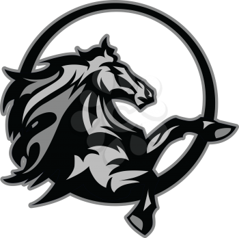 Royalty Free Clipart Image of a Horse Mascot