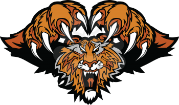 Royalty Free Clipart Image of a Tiger Mascot