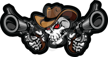 Royalty Free Clipart Image of a Cowboy Skull