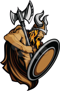 Royalty Free Clipart Image of a Viking Warrior