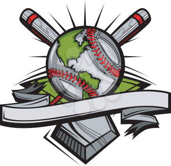 Royalty Free Clipart Image of a Baseball Logo