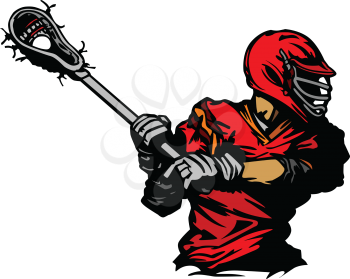 Royalty Free Clipart Image of a Lacrosse Player
