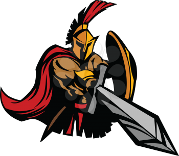 Royalty Free Clipart Image of a Spartan