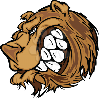 Cartoon Vector Mascot Image of a Black Bear Head