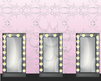 Royalty Free Clipart Image of Mirrors 