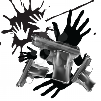 Royalty Free Clipart Image of an Abstract Handgun Background