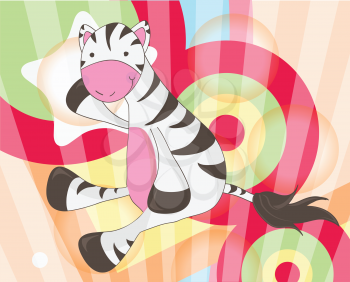 Royalty Free Clipart Image of a Colorful Zebra Background