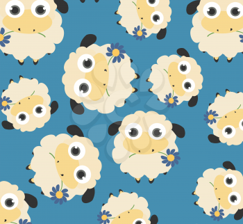 Royalty Free Clipart Image of a Background of Sheep