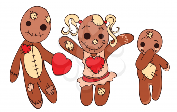 Royalty Free Clipart Image of Three Gingerbread Cookies