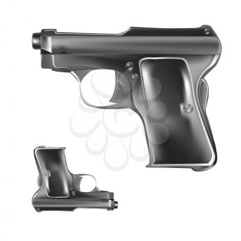 Royalty Free Clipart Image of Two Pistols
