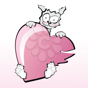 Royalty Free Clipart Image of a Dog With a Heart