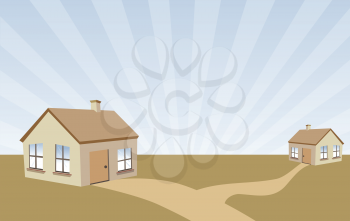 Royalty Free Clipart Image of Two Houses
