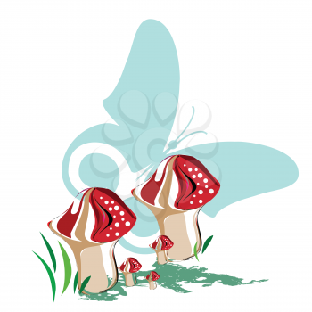 Royalty Free Clipart Image of Mushrooms