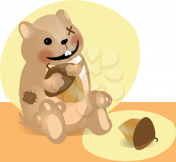 Royalty Free Clipart Image of a Toy Hamster