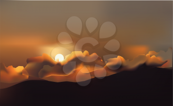 Royalty Free Clipart Image of Clouds at Sundown