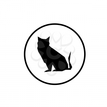 Illustration of paper cat symbol isolated on white background
