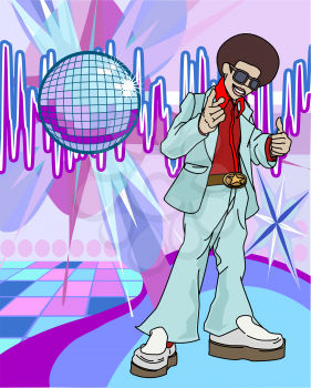 Royalty Free Clipart Image of a Funky Man