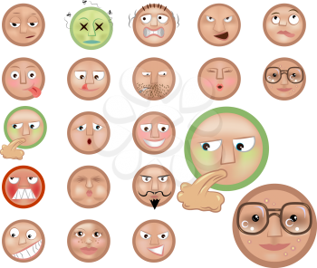 Royalty Free Clipart Image of a Set of Emoticons