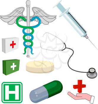 Royalty Free Clipart Image of Medical Objects