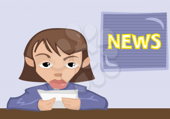 Royalty Free Clipart Image of a News Reader