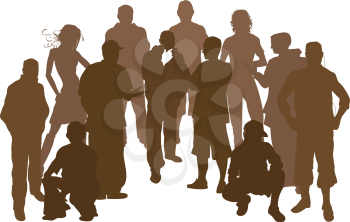 Royalty Free Clipart Image of Silhouettes of People
