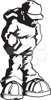 Royalty Free Clipart Image of a Boy in a Hoodie
