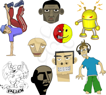 Royalty Free Clipart Image of Urban Motifs