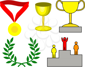 Royalty Free Clipart Image of Victory Icons