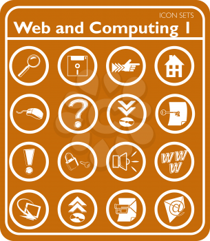 Royalty Free Clipart Image of Web and Computing Icons