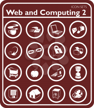 Royalty Free Clipart Image of Web and Computing Icons 