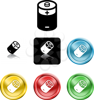 Royalty Free Clipart Image of Battery Icons