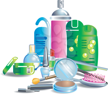 Royalty Free Clipart Image of Cosmetics 