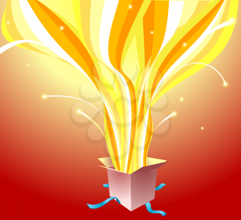 Royalty Free Clipart Image of a Box of Magic
