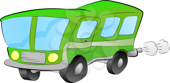 Royalty Free Clipart Image of a Green Bus