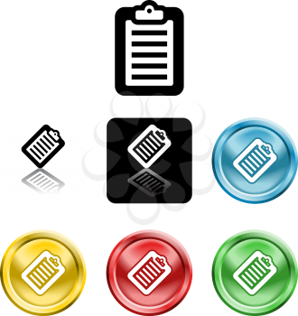 Royalty Free Clipart Image of Clipboard Icons
