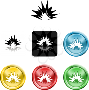 Royalty Free Clipart Image of Explosion Icons